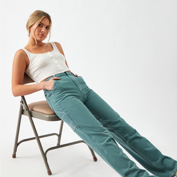 PacSun Denim - PacSun carpenter pants Pacsun Ocean Green '90s Boyfriend Carpenter Pants